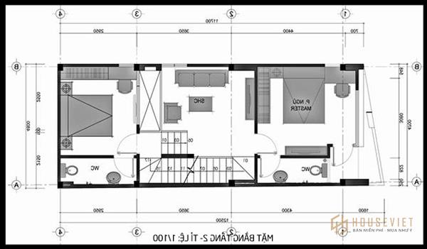 Mẫu thiết kế nhà 2 tầng 5x16m