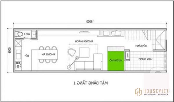 Bản vẽ nhà mặt tiền 5m 5 × 16m