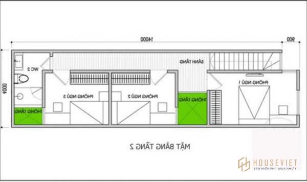 Bản vẽ nhà mặt tiền 5m 5 × 16m