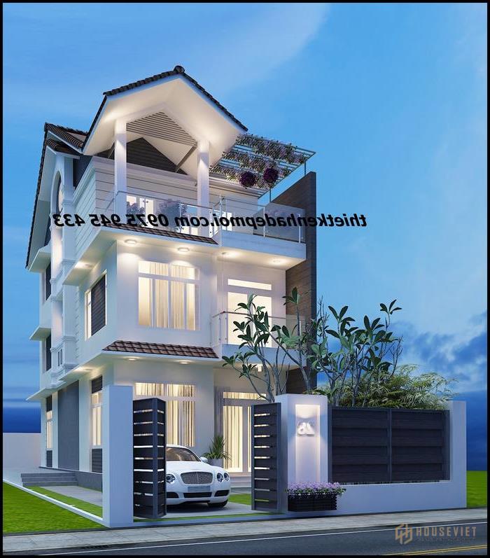 thiet ke nha mat tien 6m 3 tang dep