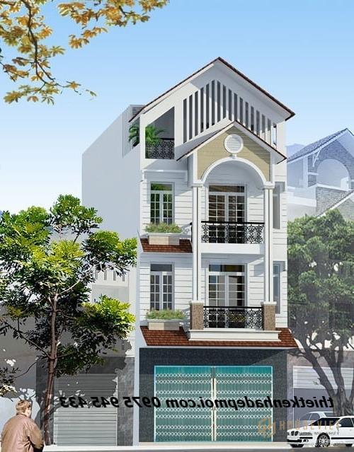 Mẫu mặt tiền nhà phố 6m có gara