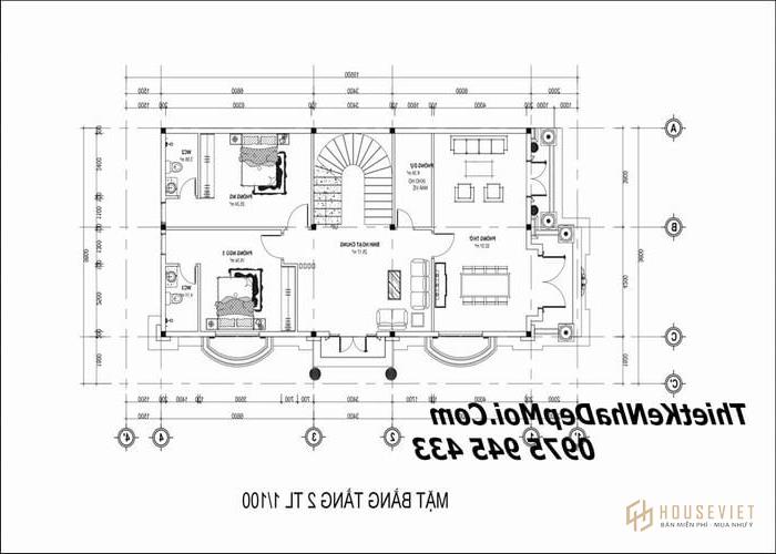 Mặt bằng biệt thự ngang 10m mặt tiền