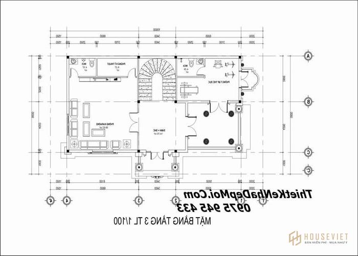 Thiết kế biệt thự 10m 3 tầng cổ điển