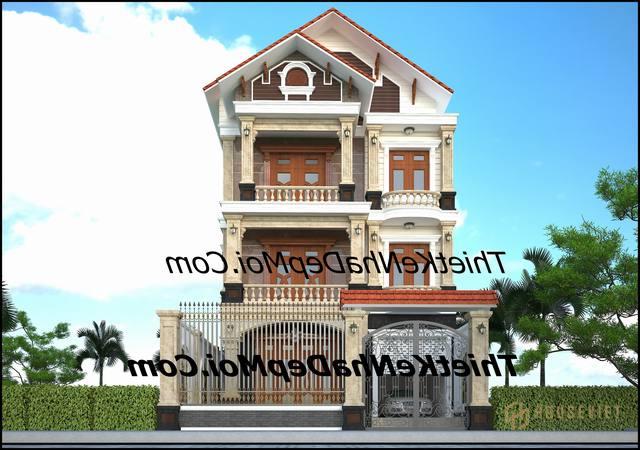 Mẫu nhà biệt thự mặt tiền 10m phố 3 tầng đẹp sang trọng