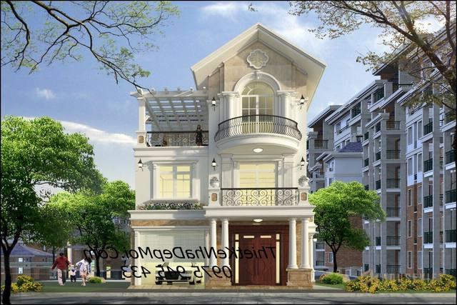 Mẫu biệt thự phố 3 tầng mặt tiền đẹp ở quảng ninh