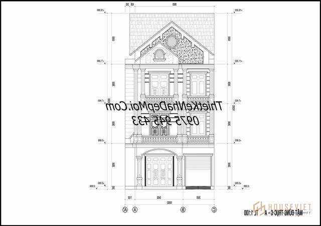 Mẫu nhà biệt thự mặt tiền 10m phố 3 tầng đẹp sang trọng