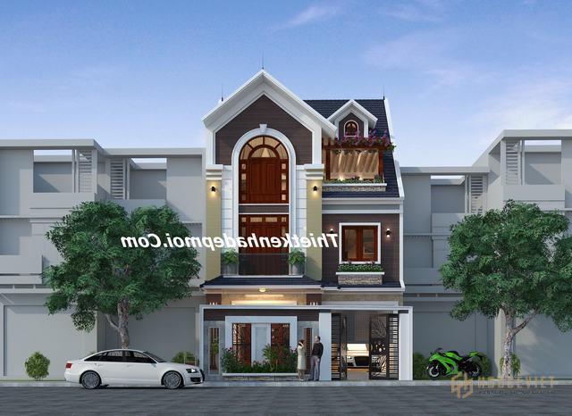 Biệt thự phố mái thái mặt tiền 9m 3 tầng