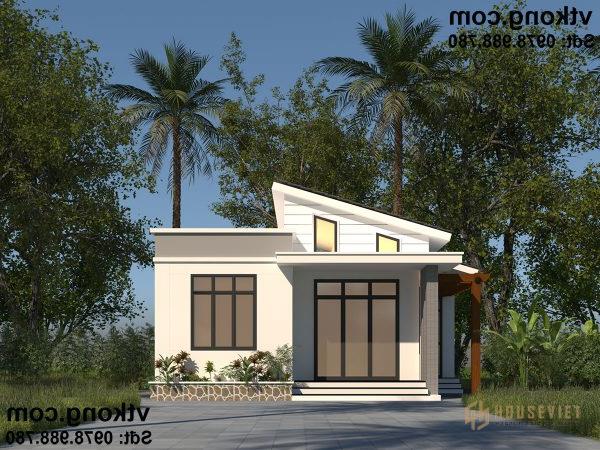 Mẫu nhà cấp 4 mái bằng đẹp giá rẻ 400 triệu