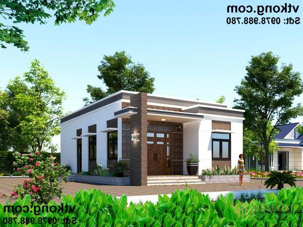 Mẫu nhà cấp 4 mái thái đơn giản.