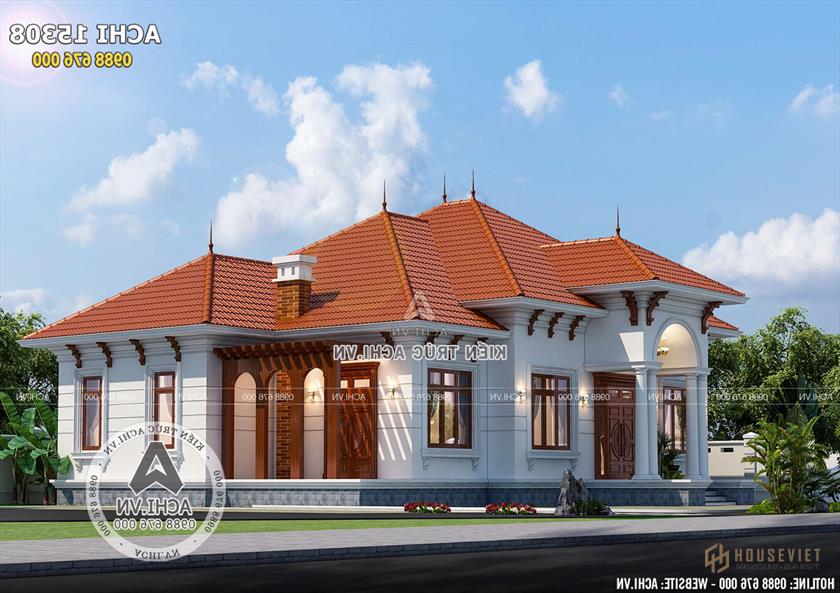 Không gian ngoại thất sang trọng và độc đáo của mẫu biệt thự cấp 4 đẹp