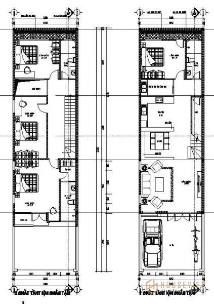 Cách bố trí nội thất nhà ống 3 tầng NDNP3T14