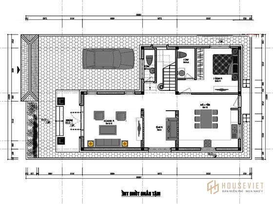 Mẫu nhà 2 tầng mặt tiền 8m 4 phòng ngủ