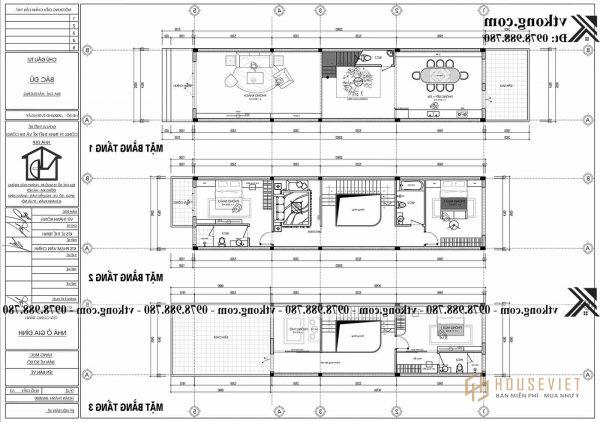 Mẫu nhà ống 3 tầng 5x20m hiện đại ấn tượng