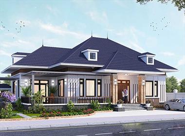 Mẫu nhà cấp 4 đẹp cuốn hút có 4 phòng ngủ 1 phòng thờ