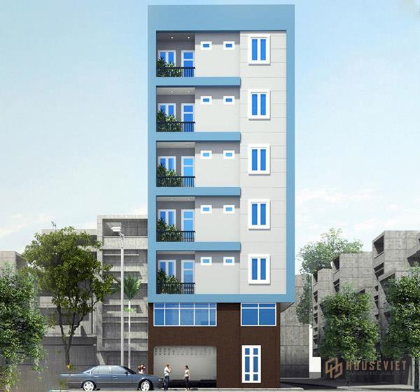 Thiết kế khách sạn mini bằng phẳng, chú trọng đến các yếu tố phối cảnh và màu sơn bên ngoài
