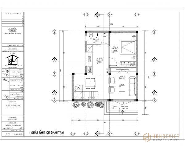 Bản vẽ kỹ thuật nhà phố 3 tầng