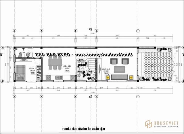 Bản vẽ nhà phố 4,5x16m