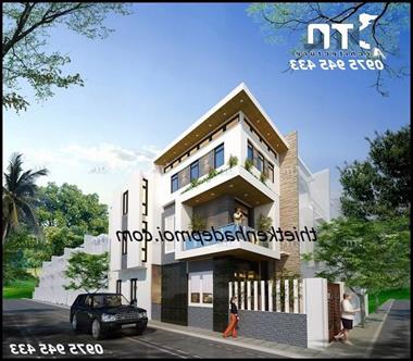 Mẫu nhà ống 1 trệt 2 lầu 2 mặt tiền phố hiện đại chị Thuyết
