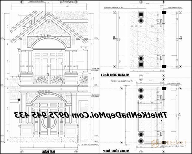 Bản vẽ thiết kế nhà 2 tầng mái thái nông thôn