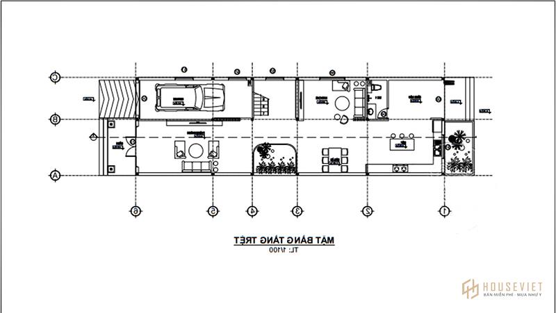 thiết kế biệt thự 8x20m