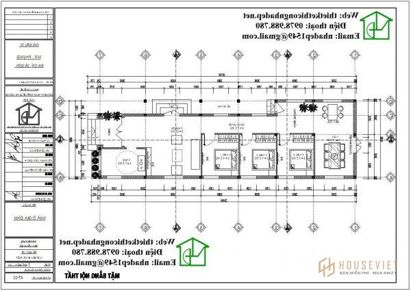 Phương án nội thất nhà cấp 4 hình chữ L NDNC462