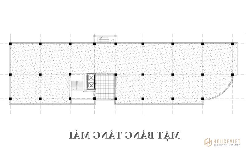 Thiết kế tòa nhà văn phòng 10 tầng mặt bằng mái thái