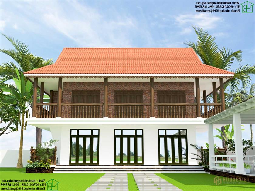 Mẫu thiết kế nhà sàn bê tông 8x12m tại Hà Tây