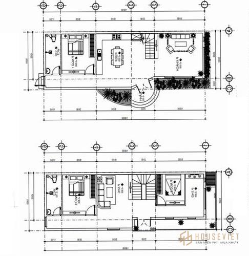 Ví dụ mẫu nhà ống 2 tầng 7x20m