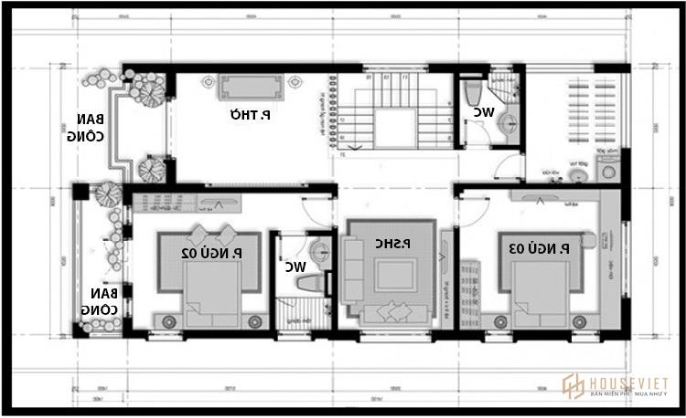 Ví dụ mẫu nhà ống 2 tầng 7x20m