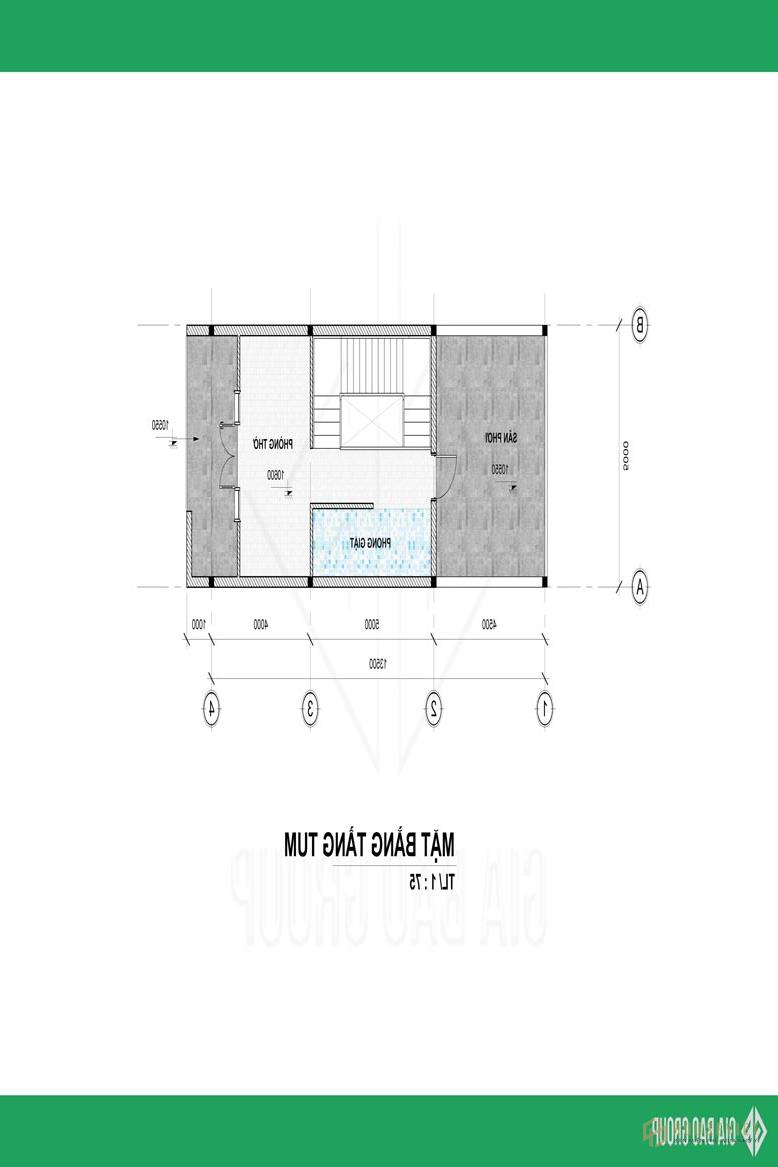 Mặt bằng công năng nhà phố 1 trệt 3 lầu
