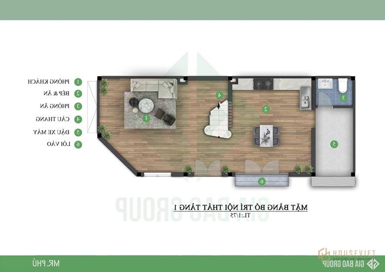 Mặt bằng công năng biệt thự tân cổ điển 4 tầng