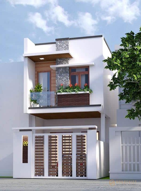 Thiết kế nhà 2 tầng mái bằng chỉ 400 triệu đồng