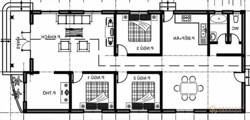 Mẫu Nhà Cấp 4 3 Phòng Ngủ 100m2 Đẹp Tại Thái Bình NDNC4121