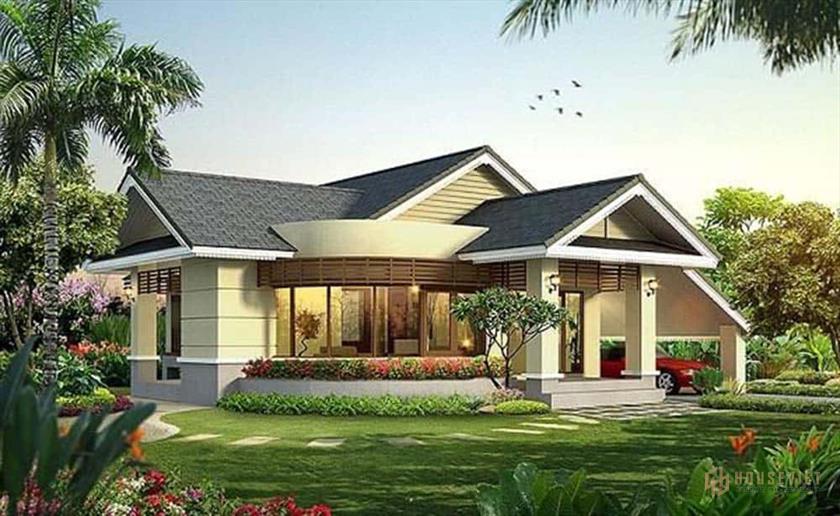 Phối cảnh mẫu nhà 1 tầng sang trọng có sân vườn Phối cảnh mẫu nhà 1 tầng sang trọng có sân vườn