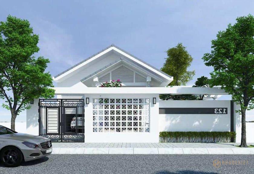 Nhà ống 1 tầng mái thái độc đáo Nhà ống 1 tầng mái thái độc đáo