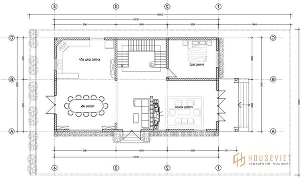 Bản vẽ nhà 2 tầng mái thái