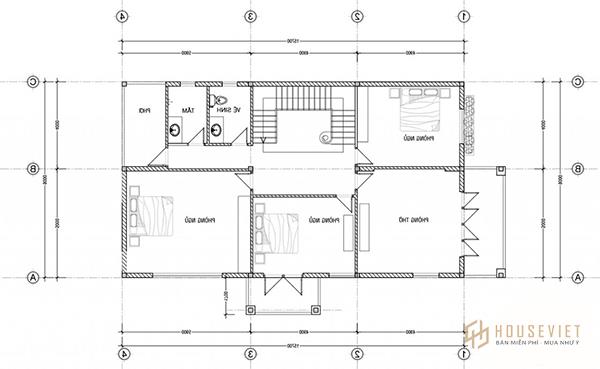 Bản vẽ mặt bằng biệt thự 2 tầng