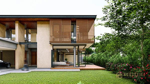 Biệt thự 2 tầng mái bằng