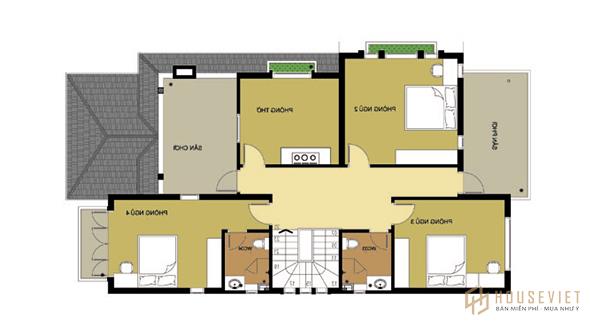 Bản vẽ nhà biệt thự 2 tầng