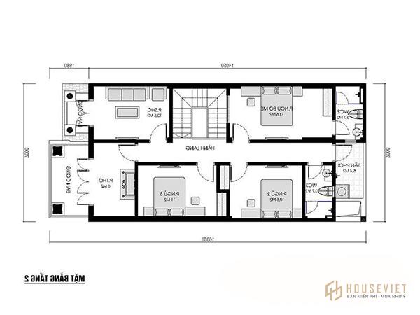 Bản vẽ biệt thự 2 tầng đầy đủ