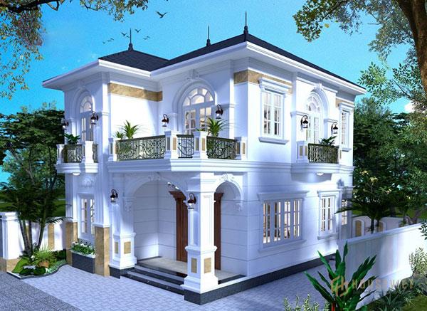 Biệt thự 2 tầng mái thái