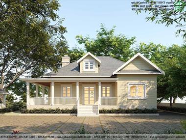 Mẫu thiết kế nhà cấp 4 kiểu Mỹ hiện đại 11x15m tại Vĩnh Phúc NDNC4143