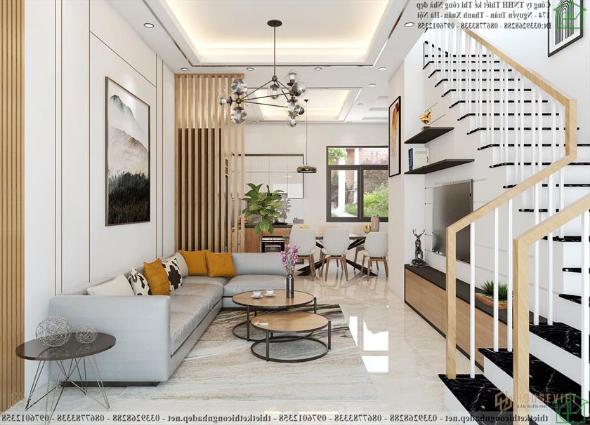Nội thất phòng khách nhà phố 3 tầng NDNP3T52