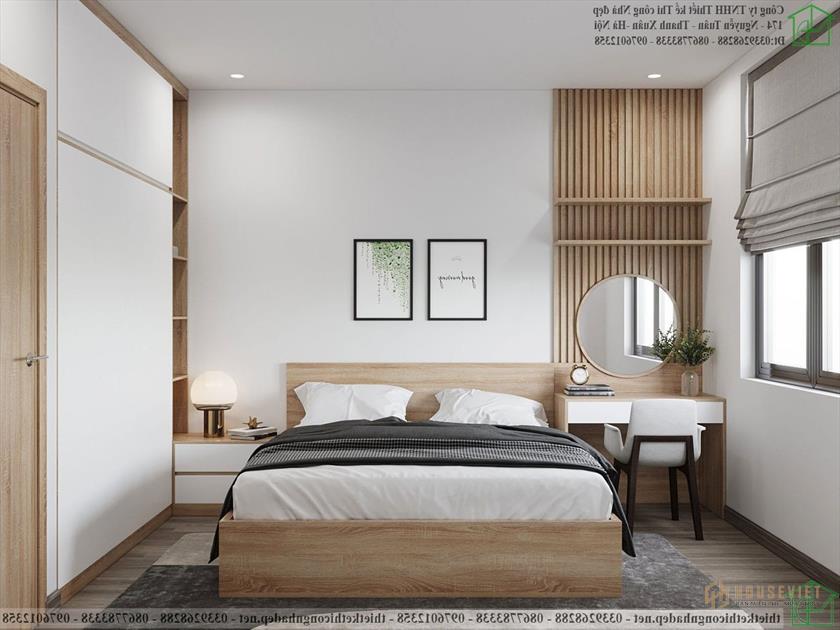 Thiết kế nội thất phòng ngủ bố mẹ nhà ống 3 tầng NDNP3T52