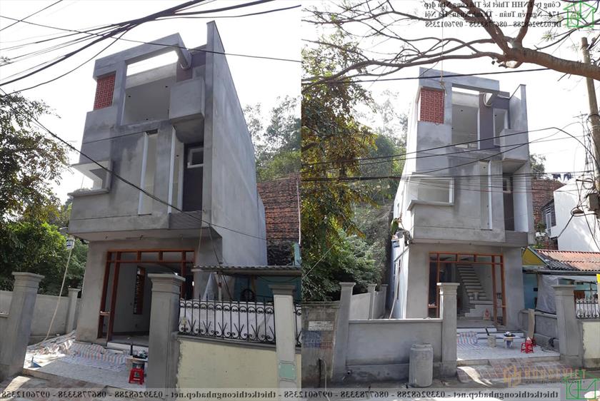 Hình ảnh thực tế mẫu nhà đẹp 3 tầng 5x11m tại Quảng Ninh NDNP3T52