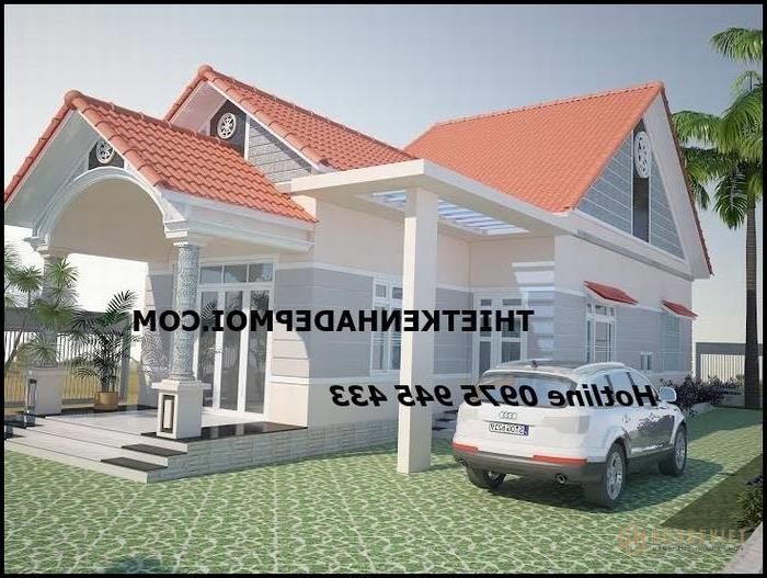Mẫu nhà cấp 4 đẹp 6x20 thiết kế xây 1 bên đất vườn mái ngói đỏ