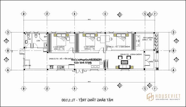 Nhà trệt 6x20m có 3 phòng ngủ