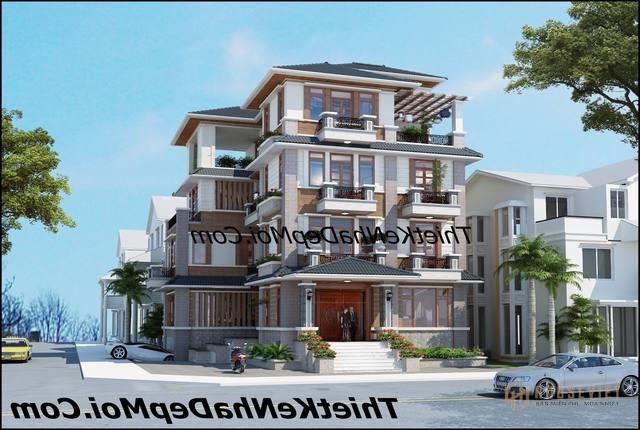 mau biet thu pho 4 tang 2 mat tien dep