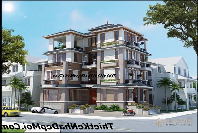 mau biet thu pho 4 tang 2 mat tien dep 2017