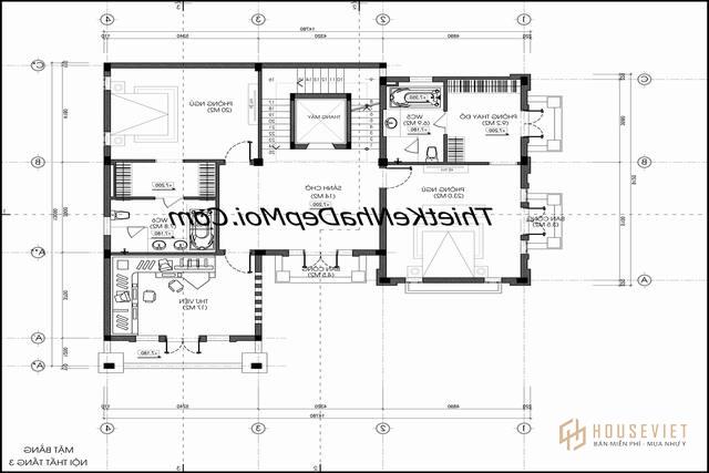 Mặt bằng biệt thự 2 mặt tiền